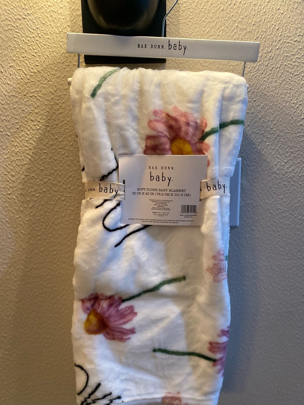 Rae Dunn baby floral plush blanket - 30”x40” LOVE - brand new!